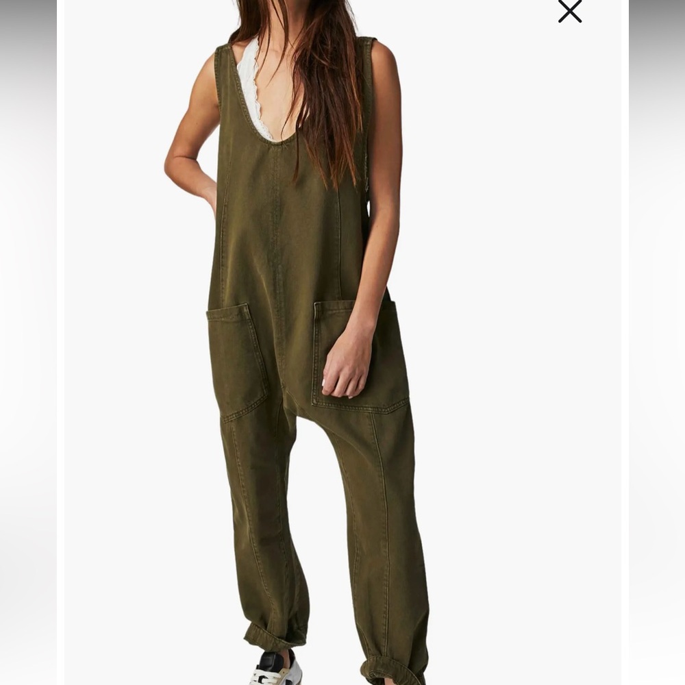 Reposh of We The Free High Roller jumpsuit in olive green